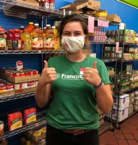 katie at food pantry