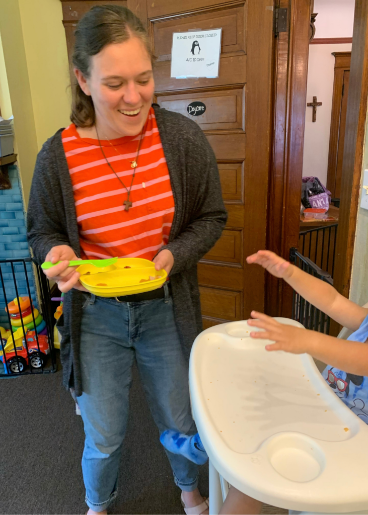 Jenna Feeding Toddler at Joseph's House