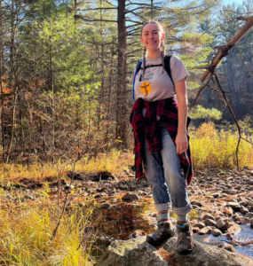 Paige DeFreitas during a fall hike